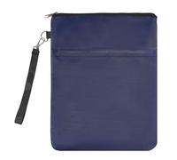 GLOBLELAND Midnight Blue Waterproof Book Sleeves with Zipper for Book Lovers 12"X9.5" Paperback Cover Travel Book Pouch Protector with Zipper and Front Pocket for Paperbacks Hardcover Books