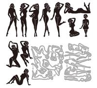 GLOBLELAND Model Lady Silhouettes Cutting Dies Sexy Woman Metal Die Cuts Lady Pose Cutting Embossing Templates for Scrapbooking Crafts Paper Cards Making