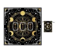 GLOBLELAND Moon Phase Tarot Cloth with Tarot Card Storage Bag Sun Moon Square Velvet Tarots Tablecloth for Divination Wiccan Witchcraft Supplies Tool