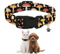 GLOBLELAND Mushroom Dog Collar Carp Flower Pet Collars Adjustable Soft Cute Dog Collar with Quick Release Buckle for Small Dogs Puppy Walking Running