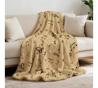 GLOBLELAND Musical Notes Throw Blanket 59 x 51 Classic Music Themed Flannel Throw Blankets Staff Pattern Music Note Blanket for Home Sofa Travel Adult Women Men Comfort Warmth Soft Cozy