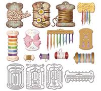 GLOBLELAND Nested Thread Spool Cutting Dies for Card Making Floss Bobbin Die Cuts Sewing Tool Cutting Dies for DIY Scrapbooking Journal Embossing Paper Craft Decor