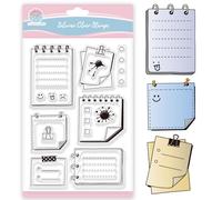 GLOBLELAND Notebook Page Clear Stamp for Scrapbooking Sticky Note Silicone Stamps Label Ink Transparent Stamp for Card Making DIY Embossing Journaling