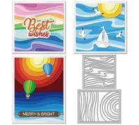 GLOBLELAND Ocean Horizon Cutting Dies for Card Making Waves Border Metal Die Cuts Background Frames Die Cut Dies for DIY Embossing Scrapbooking Crafts Paper Decor