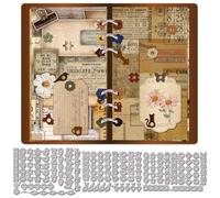 GLOBLELAND Page Tab Hole Reinforcement Cutting Dies for DIY Scrapbooking Metal Geometric Craft Cut Dies Page Reinforcements Frame Die Cuts for Card Making Embossing