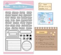 GLOBLELAND Planner Text Clear Stamp for Scrapbooking Date Reminders Notes Silicone Stamps to-Do List Transparent Stamp for Card Making DIY Embossing Journaling
