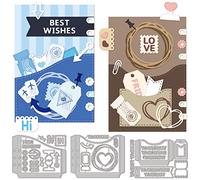 GLOBLELAND Pocket Frame Cutting Dies for DIY Scrapbooking Metal Words Die Cuts Embossing Stencils Template for Paper Card Making Decoration Album Craft Decor