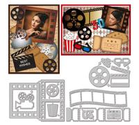 GLOBLELAND Projector Frame Cutting Dies for Card Making Metal Movie Tickets Film Frame Die Cuts Cutting Dies Templates for Scrapbooking Journal Embossing Paper Craft Decor