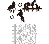 GLOBLELAND Realistic Horse Cutting Dies - Animal Die Cuts, Different Horse Forms Metal Embossing Stencils Template for Card Making Scrapbooking DIY Craft