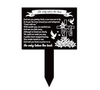 GLOBLELAND Rectangle Shaped Dove Flower Lily Garden Stake Memorial Remembrance Plaque Stake for Cemetery Acrylic Grave Plaque Waterproof Sympathy Garden Stake for Yard Grave Cemetery