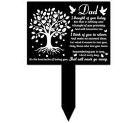 GLOBLELAND Rectangle Shaped Love Tree Dove Dad Garden Stake Memorial Remembrance Plaque Stake for Cemetery Acrylic Grave Stake Waterproof Sympathy Garden Stake for Yard Grave Cemetery