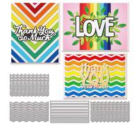 GLOBLELAND Rectangular Strips Background Cutting Dies for Card Making Metal Lace Border Wave Frame Die Cuts Cutting Dies Templates for Scrapbooking Journal Embossing Paper Craft Decor