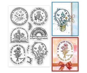 GLOBLELAND Religion Bible Frame Clear Stamps for DIY Scrapbooking Bible Text Border Silicone Clear Stamp Seals Transparent Stamps for Cards Making Photo Album Journal Home Decoration