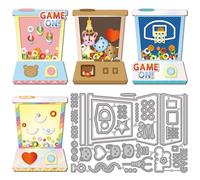GLOBLELAND Retro Game Claw Machine Shaker Cutting Dies for DIY Scrapbooking Metal Water Toss Ring Game Cut Dies Die Cuts for Card Making Embossing Photo Album Craft Decor