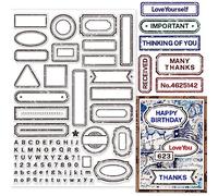 GLOBLELAND Retro Label Borders Clear Stamps for DIY Scrapbooking Vintage Label Frame Silicone Clear Stamp Seals 21×29.7cm Transparent Stamps for Cards Making Photo Album Journal Home Decoration