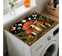 GLOBLELAND Retro Mushrooms Forest Laundry Washer Dryer Dust Cover Mat 23.6x19.6inch Moons Phases Washing Machine Top Protector Pads Butterfly Non Slip Washing Dryer Dust Top Covers for Laundry Rooms