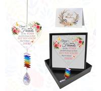 GLOBLELAND Rose Friendship Crystal Suncatcher Gifts for Best Friend Colorful Heart-Shaped Hanging Crystal Suncatcher for Special Bestie Friends Birthday Gifts Christmas Graduation Anniversary Presents