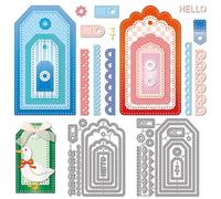 GLOBLELAND Scallop Label Bookmark Cutting Dies for Card Making Lace Label Metal Die Cuts Frame Cutting Dies Templates for Scrapbooking Journal Embossing Paper Craft Decor