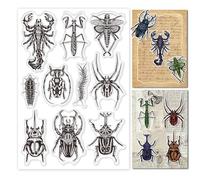 GLOBLELAND Scorpion Insect Clear Stamps Embossing Beetle Silicone Stamp Seal for DIY Scrapbooking and Card Making Paper Craft Decor