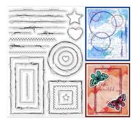 GLOBLELAND Sewing Thread Lace Clear Stamps for DIY Scrapbooking Sewing Thread Border Silicone Clear Stamp Seals 8.3x5.8inch Transparent Stamps for Cards Making Photo Album Journal Home Decoration