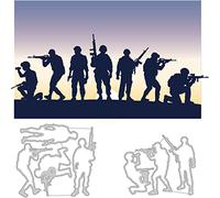 GLOBLELAND Soldiers Cut Die Army Carbon Steel Die Cuts Veterans Day Embossing for Scrapbooking Card DIY Craft