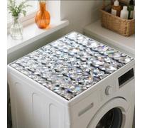 GLOBLELAND Sparkling Diamonds Washer Dryer Dust Cover Mat 23.6x23.6 inch Glass Washing Machine Top Protector Pads Non Slip Washing Dryer Dust Top Covers for Laundry Room Kitchen Table
