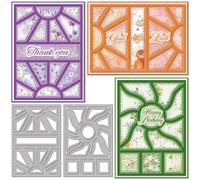 GLOBLELAND Splicing Rectangular Background Board Cutting Dies for DIY Scrapbooking Metal Circles Rectangles Frame Cut Dies Irregular Shape Die Cuts for Card Making Embossing Photo Album Craft Decor