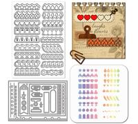 GLOBLELAND Star Rating Silicone Clear Stamp Paper Clips Border Frames Cutting Dies Stars Hearts Ratings PET Painting Stencils Template Set for Card Making DIY Scrapbooking Craft Embossing