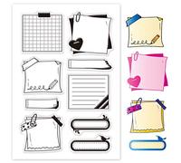 GLOBLELAND Sticky Note Pattern Clear Stamps Notebook Planning Transparent Silicone Stamps for Card Making and DIY Scrapbooking Embossing Album Decor Craft 16 x 11cm