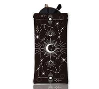 GLOBLELAND Sun Moon And Star Glasses Case Tarot Squeeze Top Eyeglass Case Travel PU Leather Sunglass Case Portable Sunglasses Pouch for Women Men