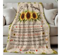 GLOBLELAND Sunflower Text Throw 59×51 inch Flowers Soft Cozy Flannel Blanket Washable Fuzzy Throw Blanket for Home Office Room Bed Sofa Chair Gift Women Man