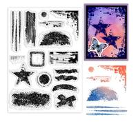 GLOBLELAND Texture Background Clear Stamps for Cards Making 8.27x5.83inch Star Crack Background Silicone Clear Stamp Seals for DIY Scrapbooking Photo Album Journal Home Decoration