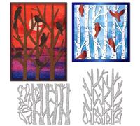 GLOBLELAND Tree Branch Leaves Cutting Dies for Card Making Metal Die Cuts Bird Silhouette Cutting Dies Templates for Scrapbooking Journal Embossing Paper Craft Decor