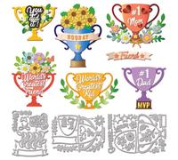 GLOBLELAND Trophy Flower Cutting Dies Floral Prize Cup Die Cuts Sunflower and Leaves Cutting Embossing Templates for Scrapbooking Crafts Paper Cards Making
