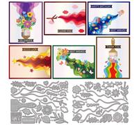 GLOBLELAND Tunnel View Cutting Dies for DIY Scrapbooking Metal Summer Flower Brush Cut Dies Ocean Fish Die Cuts for Card Making Embossing Photo Album Craft Decor