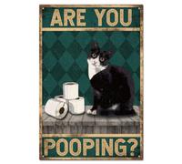 GLOBLELAND Vintage Cat and Funny Word Metal Tin Sign For Garage Man Personalized Signs Garden Cave Signs Art Plaque Poster Wall Decor for Home Kitchen Bar Club 8×12inch