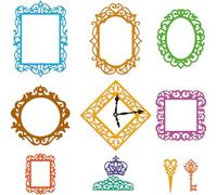 GLOBLELAND Vintage Crown Lace Frame Cutting Dies for Card Making Metal Retro Keys Clock Border Die Cuts Cutting Dies Templates for Scrapbooking Paper Craft Decor
