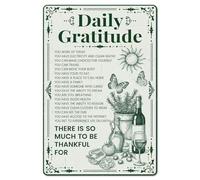 GLOBLELAND Vintage Daily Gratitude Metal Tin Sign 12x8inch Inspirational Tin Signage Decor Signs Retro Thankful Everyday Wall Metal Plaque for Office Home Garage Room Cafes Bars Shopstore Decoration