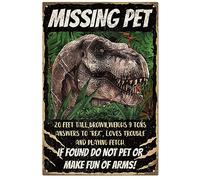 GLOBLELAND Vintage Dinosaur Metal Tin Sign 8×12inch