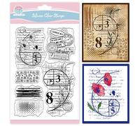 GLOBLELAND Vintage Fibonacci Background Clear Stamps for Card Making Retro Texture Silicone Clear Stamps Flowers Transparent Stamp Seal for DIY Scrapbooking