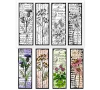 GLOBLELAND Vintage Flower and Text Background Clear Stamps