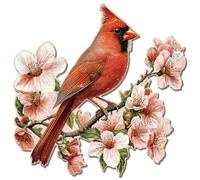 GLOBLELAND Vintage Metal Red Bird on Branch Tin Sign Retro Flower Branch Bird Cardinal Plaque Poster Metal Wall Decorative Tin Signs for Home Room Office Garden Cafe Decoration