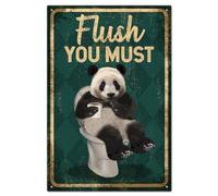 GLOBLELAND Vintage Panda and Funny Word Metal Tin Sign For Garage Man Personalized Signs Garden Cave Signs Art Plaque Poster Wall Decor for Home Kitchen Bar Club 8×12inch