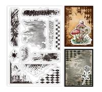 GLOBLELAND Vintage Texture Background Clear Stamps for Cards Making Retro Mark Background Silicone Clear Stamp Seals Transparent Stamps for DIY Scrapbooking Photo Album Journal