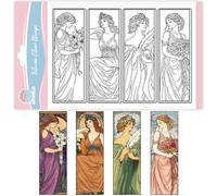 GLOBLELAND Vintage Woman Bookmarks Clear Stamps for Card Making Lady Flowers Silicone Stamps Seal for DIY Scrapbooking Embossing Photo Album Decor