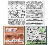 GLOBLELAND Wall Background Clear Stamps for DIY Scrapbooking Bounding Wall Frame Silicone Clear Stamp Seals Transparent Stamps for Cards Making Photo Album Journal Home Decoration