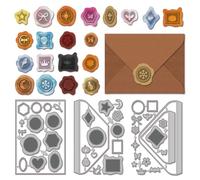 GLOBLELAND Wax Seal Stamp Envelope Cutting Dies for DIY Scrapbooking Metal Vintage Envelope Cut Dies Flowers Butterfly Die Cuts for Card Making Embossing Photo Album Craft Decor