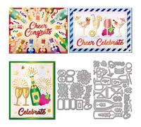 GLOBLELAND Wine Bottles Drinks Cup Cutting Dies for DIY Scrapbooking Metal Fruits Cut Dies Celebrate Die Cuts for Card Making Embossing Photo Album Craft Decor