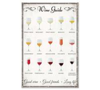 GLOBLELAND Wine List Metal Tin Sign 8x12in Retro Cocktail Tin Painting Tin Signs Colorful Goblet Wall Poster Plaque for Home Bar Kitchen Dining Room Café Restaurant Man Cave