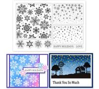 GLOBLELAND Winter Christmas Snowflakes Background Clear Stamps Stars Background Silicone Clear Stamp Seals Transparent Stamps for DIY Scrapbooking Cards Making Photo Album Journal